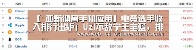 【 亚新体育手机应用】电竞选手收入排行出炉!Uzi不敌宁王宝蓝,排名两百开外真的离谱(图2) 亚新体育App下载